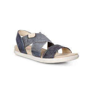 Ecco black & gray Damara  leather & fabric sandals